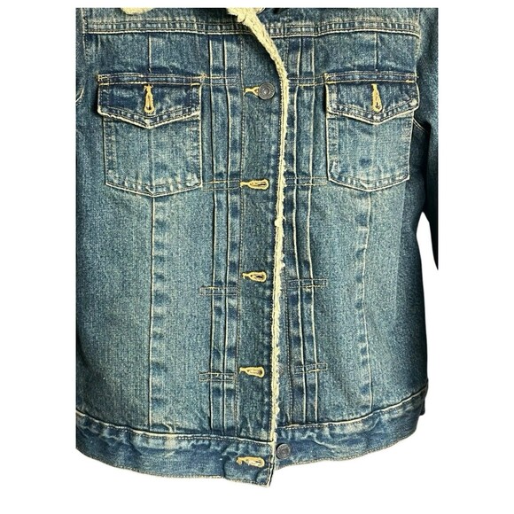 Lorelei Gilmore Denim Trucker Sherpa Jacket Blue Gilmore Girls Size Small Y2K 00 - Picture 2 of 9